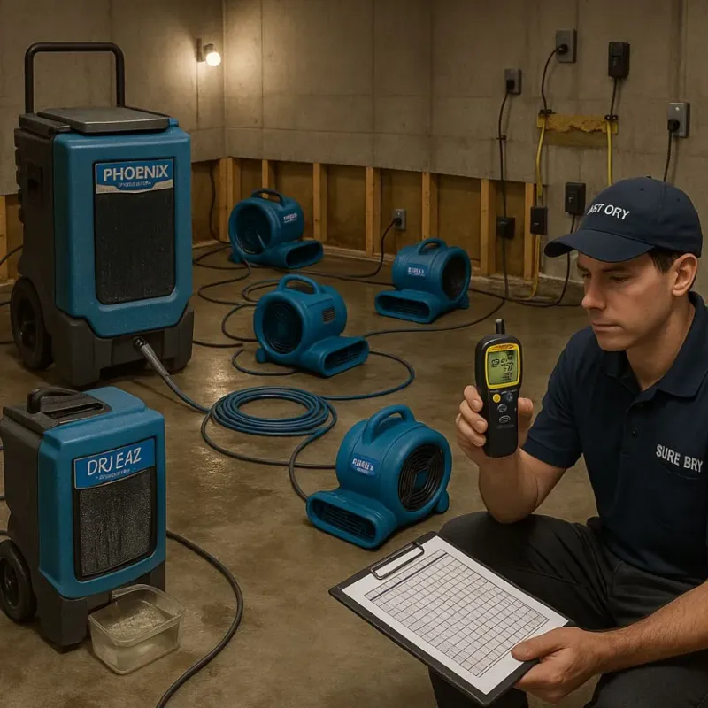 Structural Drying and Dehumidification process in Troutdale, OR